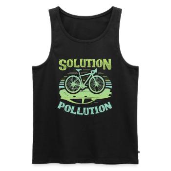 Polution Solution Umweltschutz Radfahren - Männer Premium Bio Tank Top - Schwarz - Vorne - AI Model Male 178 light (178cm)