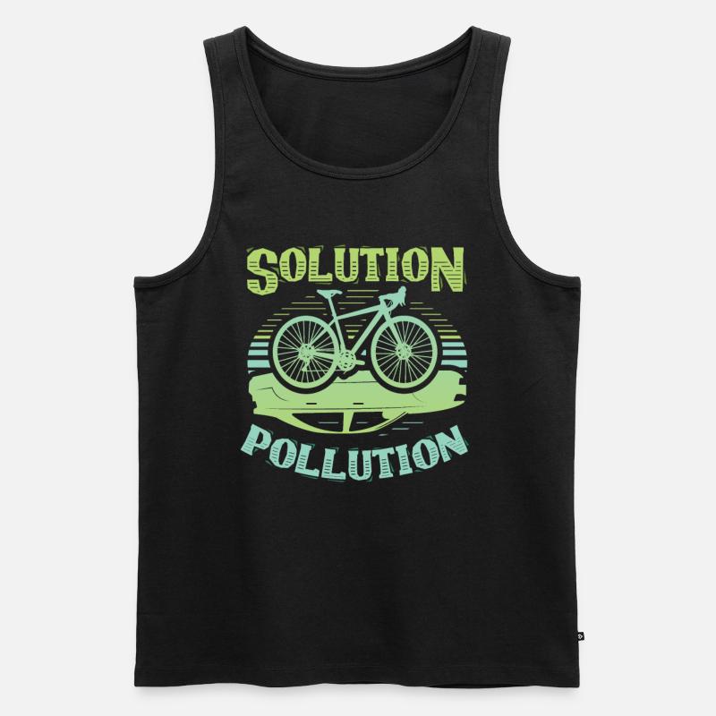 Polution Solution Environmental Protection Cycling - Men's Premium Organic Tank Top - black