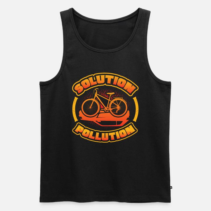Polution Solution, Umweltschutz, Radfahren - Männer Premium Bio Tank Top - Schwarz