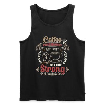 Coffee, password - Men's Premium Organic Tank Top - black - Front - AI Model Male 178 light (178cm)