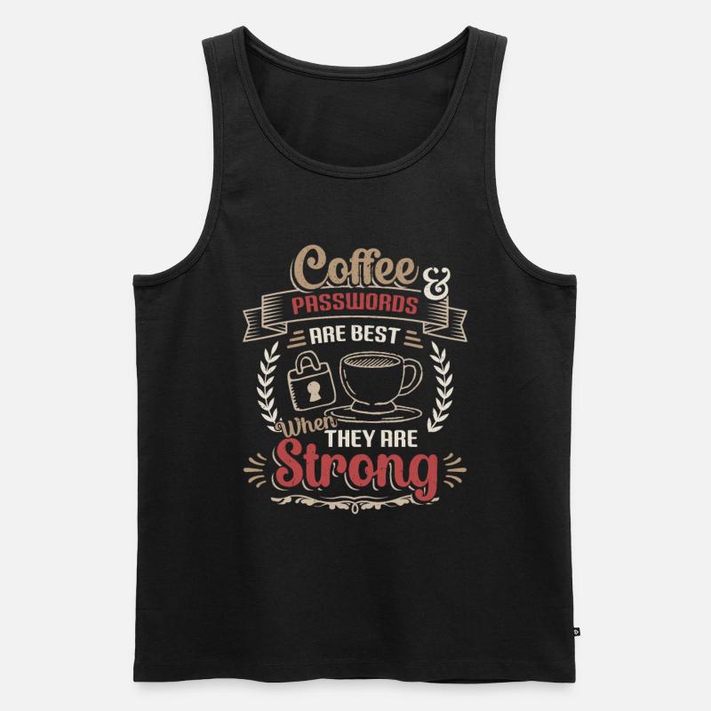 Kaffee, Passwort - Männer Premium Bio Tank Top - Schwarz