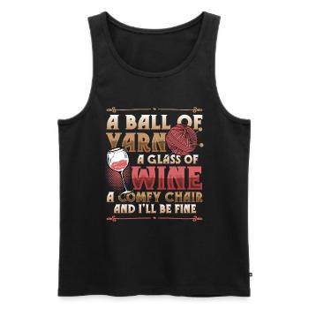 Ball Of Yarn I Love Knitting - Men's Premium Organic Tank Top - black - Front - Michal (187cm)