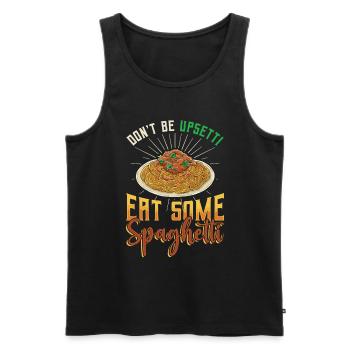 Don't be angry, eat spaghetti - Men's Premium Organic Tank Top - black - Front - AI Model Male 178 light (178cm)
