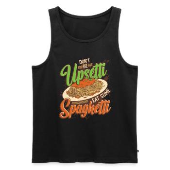 Don't be angry, eat spaghetti - Men's Premium Organic Tank Top - black - Front - AI Model Male 178 light (178cm)