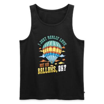 Ich Liebe Heißluftballons Einfach Sehr - Männer Premium Bio Tank Top - Schwarz - Vorne - AI Model Male 178 light (178cm)