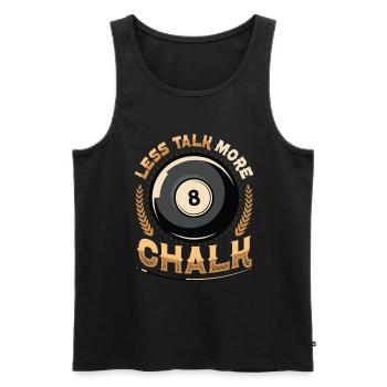 Moins parler, plus de craie - Débardeur bio Premium Homme - noir - Devant - Michal (187cm)