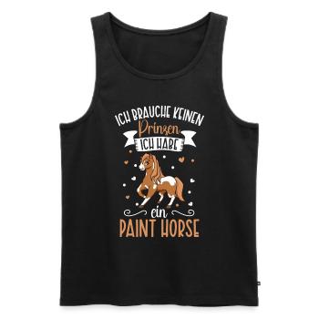 Ich brauche keinen Prinzen - Paint Horse - Männer Premium Bio Tank Top - Schwarz - Vorne - Michal (187cm)