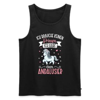Ich brauche keinen Prinzen - Andalusier - Männer Premium Bio Tank Top - Schwarz - Vorne - Michal (187cm)