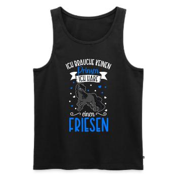Ich brauche keinen Prinzen - Friesen - Männer Premium Bio Tank Top - Schwarz - Vorne - AI Model Male 178 light (178cm)