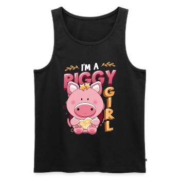 Im A Piggy Girl, Schweineliebhaber - Männer Premium Bio Tank Top - Schwarz - Vorne - Michal (187cm)