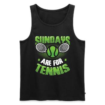 Sonntage Sind Für Tennisspieler - Männer Premium Bio Tank Top - Schwarz - Vorne - Michal (187cm)
