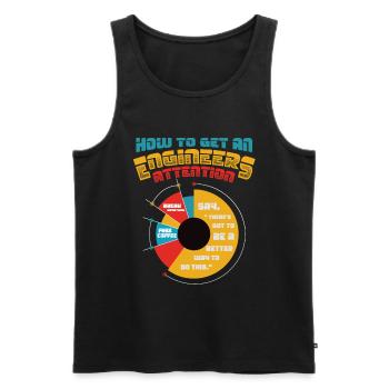 Engineers, Attention Better Way, Technology - Men's Premium Organic Tank Top - black - Front - Michal (187cm)
