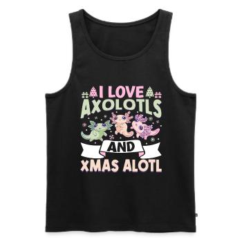 Axolotl Christmas - Men's Premium Organic Tank Top - black - Front - Michal (187cm)