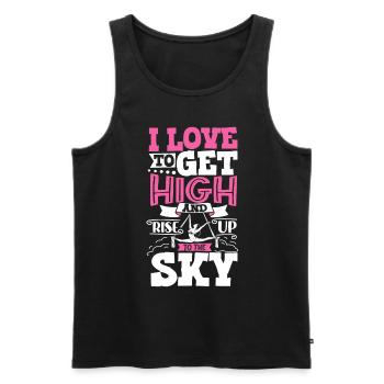 Rise up to the sky - Aerial Yoga - Männer Premium Bio Tank Top - Schwarz - Vorne - Michal (187cm)