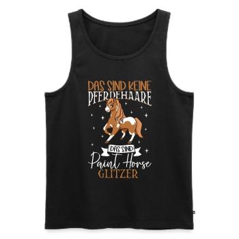 Paint Horse Glitzer - Das sind keine Pferdehaare - Männer Premium Bio Tank Top - Schwarz - Vorne - Michal (187cm)