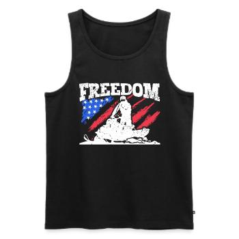 Freedom - Schneemobil - Männer Premium Bio Tank Top - Schwarz - Vorne - AI Model Male 178 light (178cm)