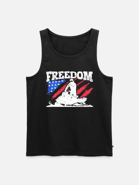 Freedom - Snowmobile - Men's Premium Organic Tank Top - black