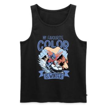 My favourite color is winter - Schneemobil - Männer Premium Bio Tank Top - Schwarz - Vorne - AI Model Male 178 light (178cm)