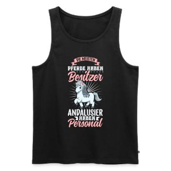Die meisten Pferde haben Besitzer - Andalusier - Männer Premium Bio Tank Top - Schwarz - Vorne - Michal (187cm)