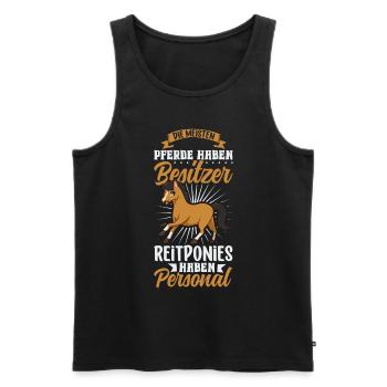 Die meisten Pferde haben Besitzer - Reitpony - Männer Premium Bio Tank Top - Schwarz - Vorne - Michal (187cm)