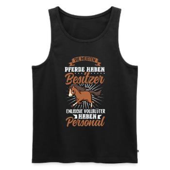 Die meisten Pferde haben Besitzer - Vollblut - Männer Premium Bio Tank Top - Schwarz - Vorne - Michal (187cm)