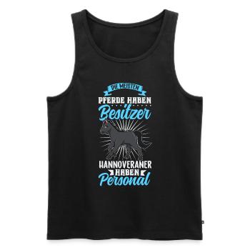 Die meisten Pferde haben Besitzer - Hannoveraner - Männer Premium Bio Tank Top - Schwarz - Vorne - Michal (187cm)