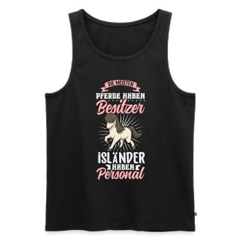 Die meisten Pferde haben Besitzer - Isländer - Männer Premium Bio Tank Top - Schwarz - Vorne - Michal (187cm)