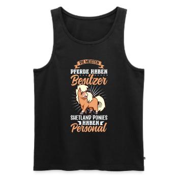 Die meisten Pferde haben Besitzer - Shetland Pony - Männer Premium Bio Tank Top - Schwarz - Vorne - Michal (187cm)