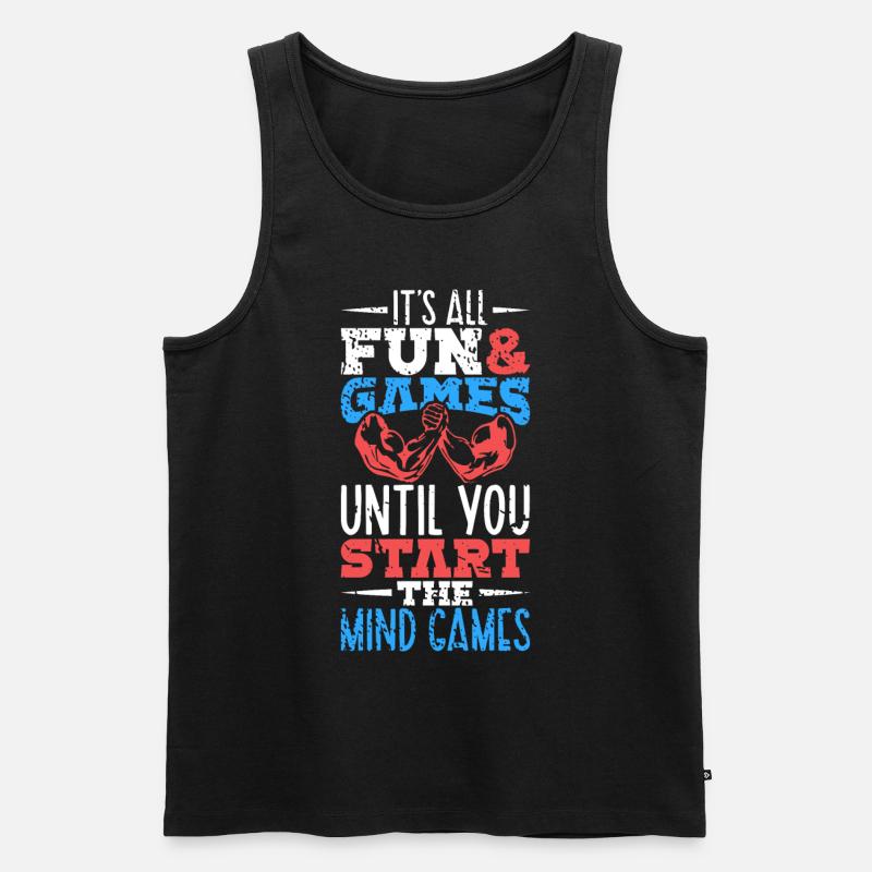 Mind Games - Armdrücken - Männer Premium Bio Tank Top - Schwarz