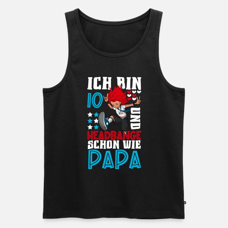 Ich bin 10 - Mädchen Rocker - Männer Premium Bio Tank Top - Schwarz