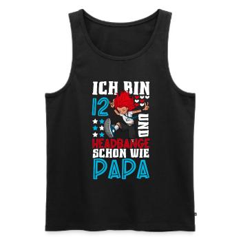 Ich bin 12 - Mädchen Rocker - Männer Premium Bio Tank Top - Schwarz - Vorne - Michal (187cm)