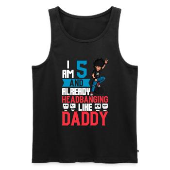 I'm 5 - Young Rocker - Men's Premium Organic Tank Top - black - Front - AI Model Male 178 light (178cm)