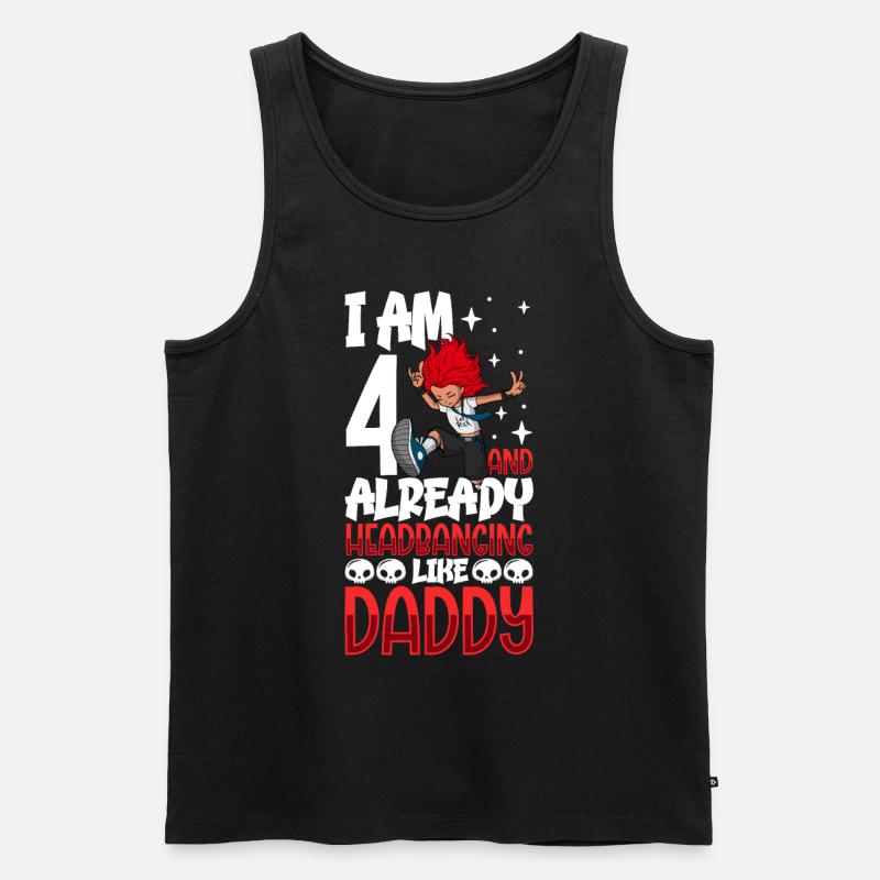 Ich bin 4 - Mädchen Rocker - Männer Premium Bio Tank Top - Schwarz