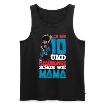 Ich bin 10 - Jungen Rocker - Männer Premium Bio Tank Top - Schwarz - Vorne - AI Model Male 178 light (178cm)