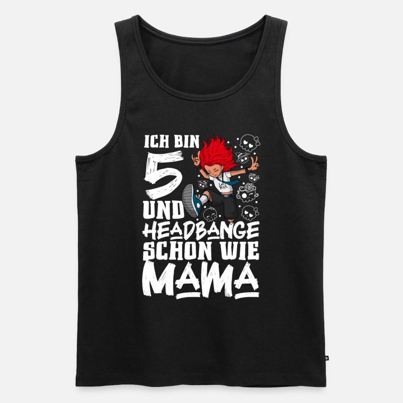 Ich bin 5 - Mädchen Rocker - Männer Premium Bio Tank Top - Schwarz