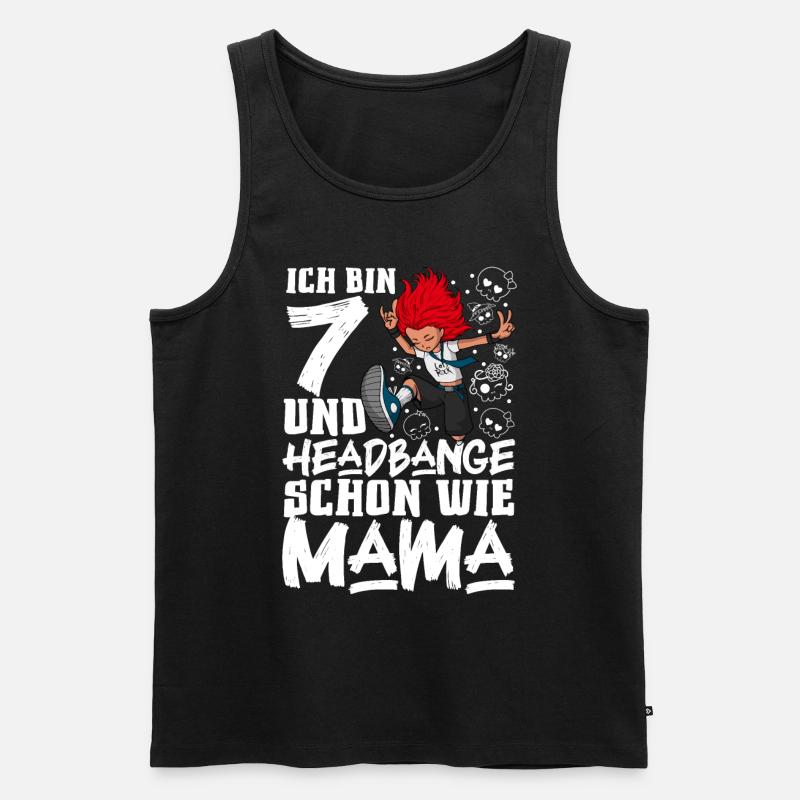 Ich bin 7 - Mädchen Rocker - Männer Premium Bio Tank Top - Schwarz