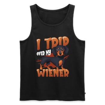 Ich Stolpere Über Meinen Wiener Hund - Männer Premium Bio Tank Top - Schwarz - Vorne - AI Model Male 178 light (178cm)