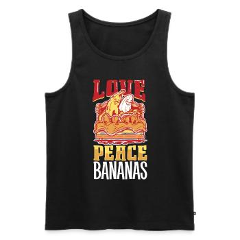 Love Peace Bananas - Banana - Men's Premium Organic Tank Top - black - Front - AI Model Male 178 light (178cm)