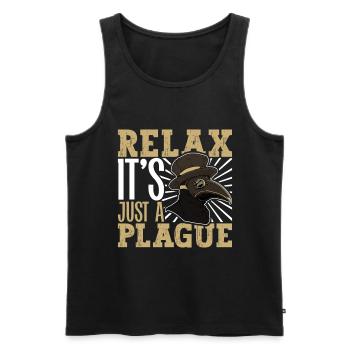 Relax it's just a plague - Pestdoktor - Männer Premium Bio Tank Top - Schwarz - Vorne - AI Model Male 178 light (178cm)