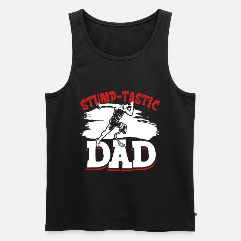 Bester Papa mit Beinprothese - Männer Premium Bio Tank Top - Schwarz