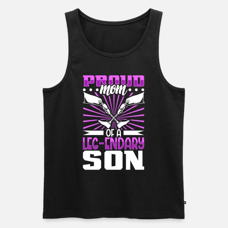 Stolze Mutter - Beinprothese - Männer Premium Bio Tank Top - Schwarz