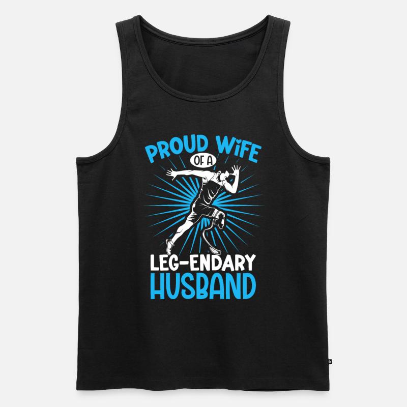 Stolze Ehefrau - Beinprothese - Männer Premium Bio Tank Top - Schwarz