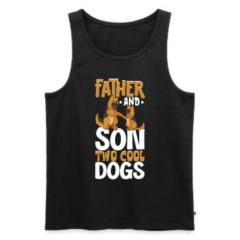 Coole Hunde - Vater und Sohn - Männer Premium Bio Tank Top - Schwarz - Vorne - AI Model Male 178 light (178cm)