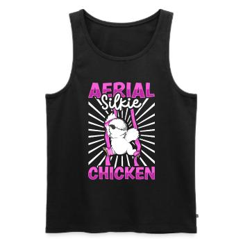 Aerial Silks - Aerial Silkie Chicken - Männer Premium Bio Tank Top - Schwarz - Vorne - AI Model Male 178 light (178cm)