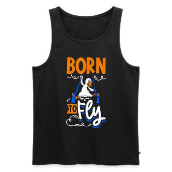 Schwan beim Aerial Silks - Männer Premium Bio Tank Top - Schwarz - Vorne - Michal (187cm)