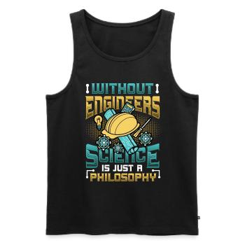 Without engineers, science is philosophy - Men's Premium Organic Tank Top - black - Front - AI Model Male 178 light (178cm)
