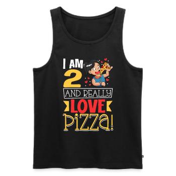 J’ai 2 ans - Pizza pour filles - Débardeur bio Premium Homme - noir - Devant - Michal (187cm)