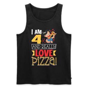 I'm 4 - Girls Pizza - Men's Premium Organic Tank Top - black - Front - Michal (187cm)