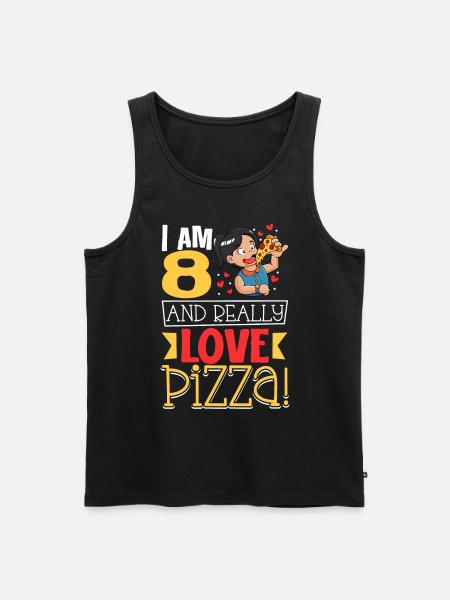 I'm 8 - Girls Pizza - Men's Premium Organic Tank Top - black