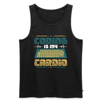 Kodierung Ist Meine Kardio, Code Programmierer - Männer Premium Bio Tank Top - Schwarz - Vorne - AI Model Male 178 light (178cm)